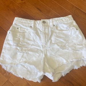 White jean shorts